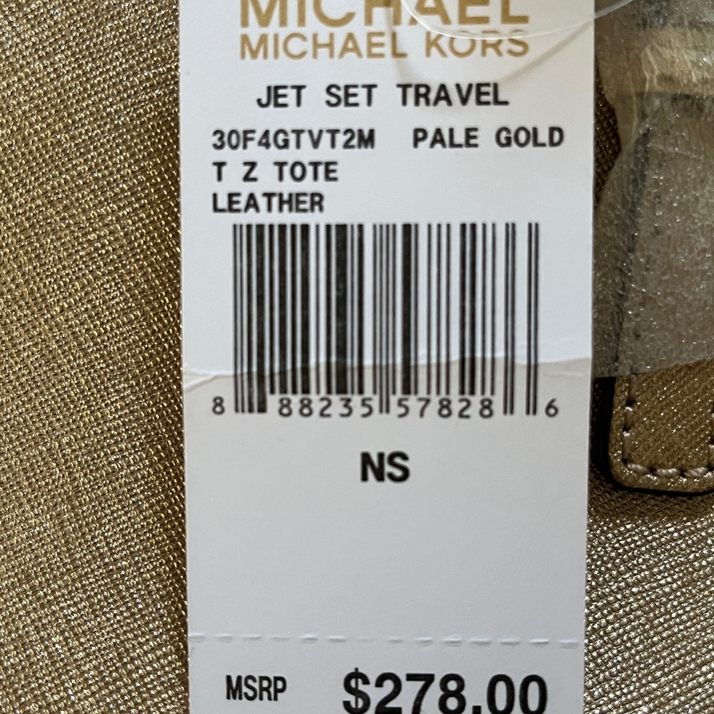 MICHAEL Michael Kors pale gold jet set travel leather tote shoulder bag NWT - Picture 10 of 10